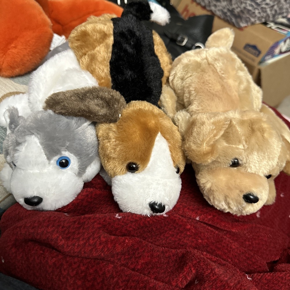 Three Dream Plush Puppies golf club head cover hand puppet